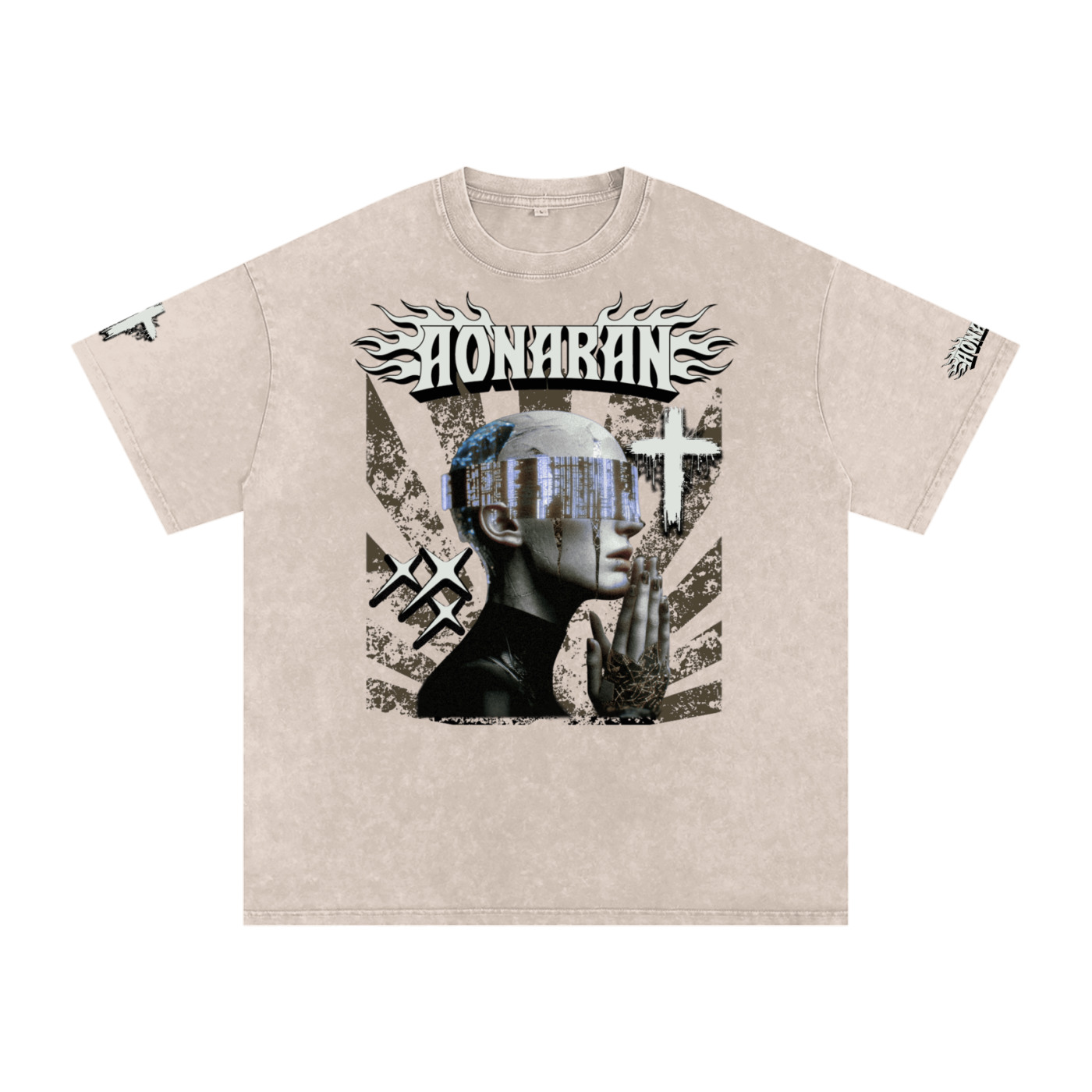 Smiling Tyrant Snow Washed Oversized Cotton T-Shirt