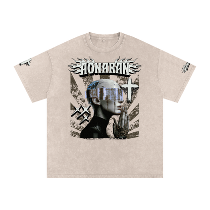 Smiling Tyrant Snow Washed Oversized Cotton T-Shirt