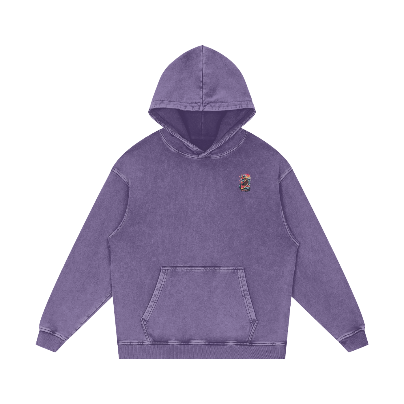 Dimple Acid Wash Oversize Hoodie