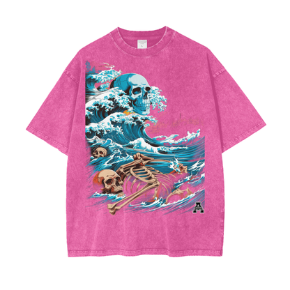 Aonaran Graphic Acid Wash Oversize T-Shirt