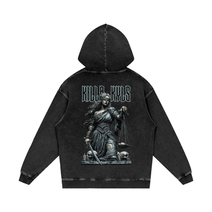 killakyls Snow Washed Loose Cotton Hoodie