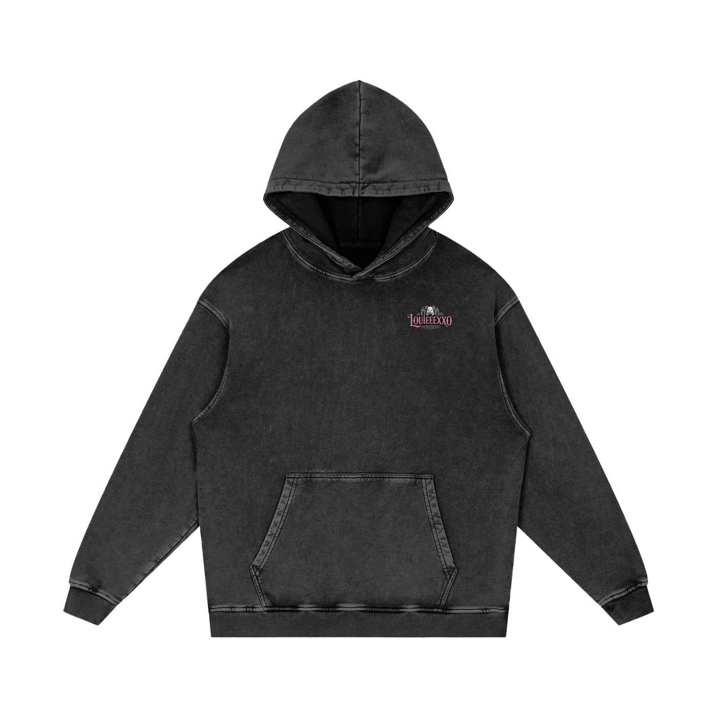 Louieeexxo Snow Washed Loose Cotton Hoodie