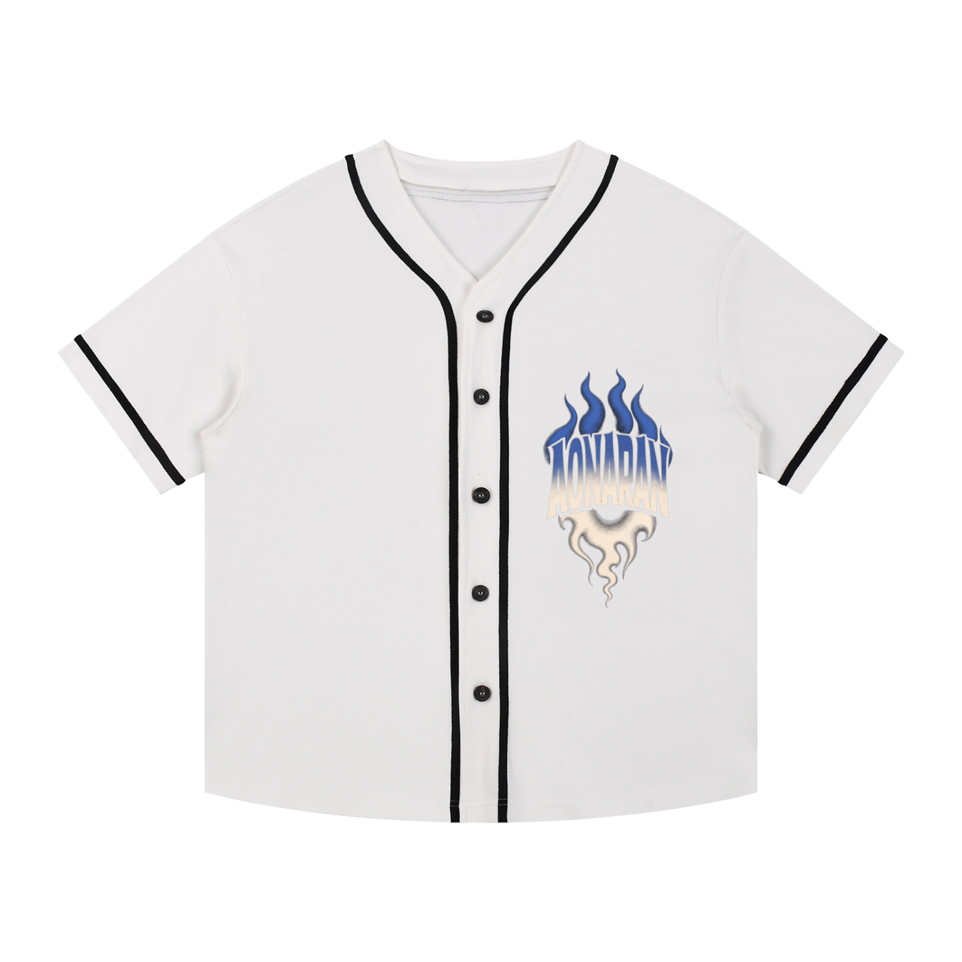 Aonaran Varsity Contrast Piped Button-Up Jersey