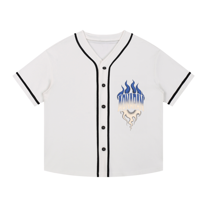 Aonaran Varsity Contrast Piped Button-Up Jersey