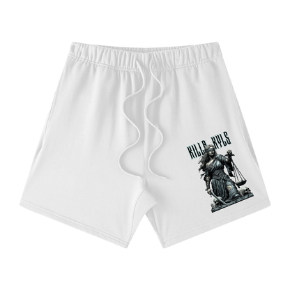 killakyls Unisex Earth Tone Loose Fit Cotton Shorts