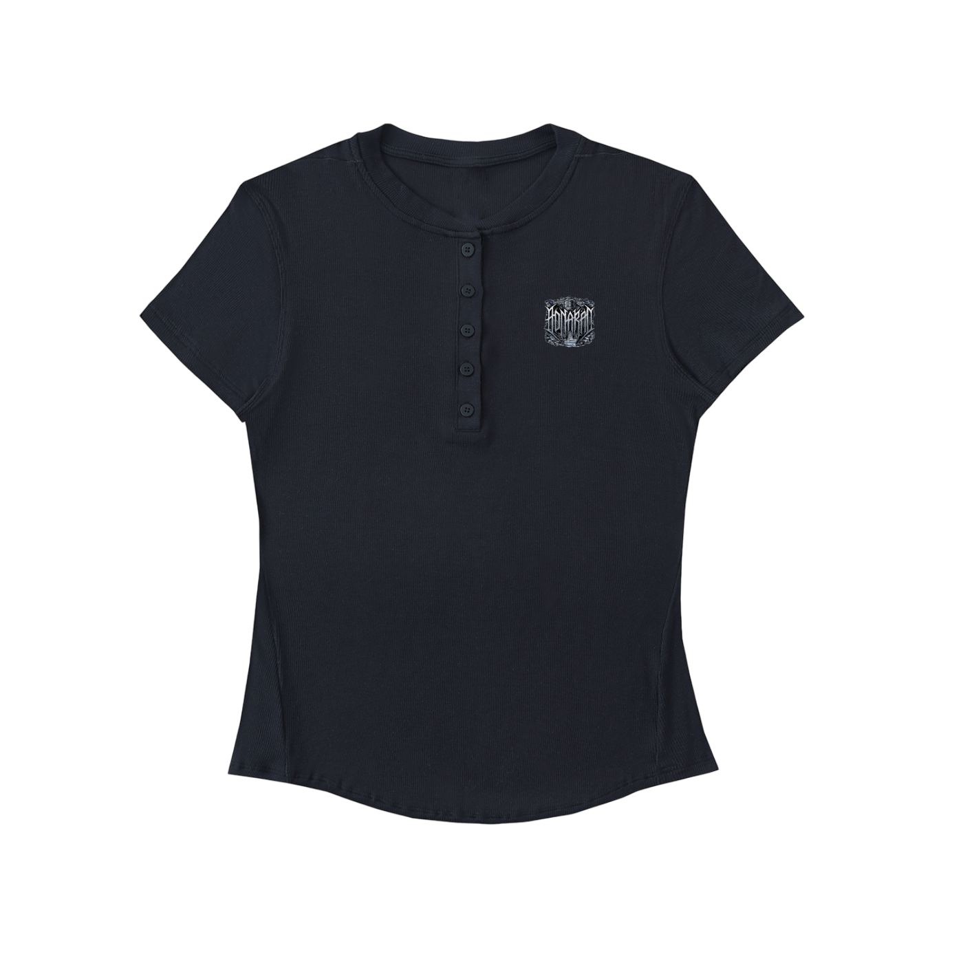 Aonaran Angelic Frost Modal Bodycon Henley Shirt
