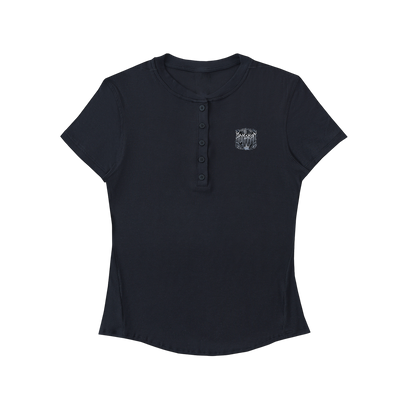 Aonaran Angelic Frost Modal Bodycon Henley Shirt
