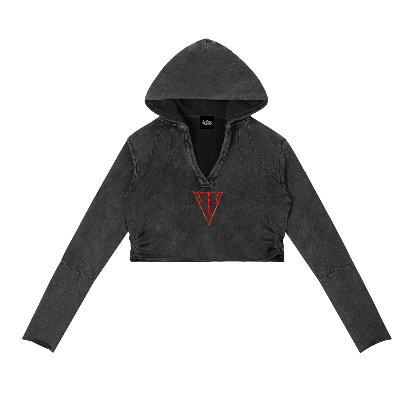 Aonaran NevaeH Vintage Washed Raw Edge Hoodie