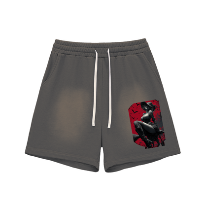 Dimple Season 2 Sun Fade Raw Edge Cotton Shorts