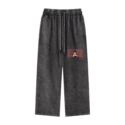 HeyItzMiks Acid Wash Straight Leg Pants