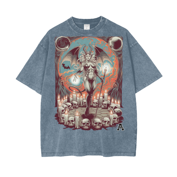 Aonaran Graphic Acid Wash Oversize T-Shirt