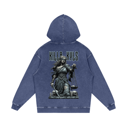 killakyls Snow Washed Loose Cotton Hoodie