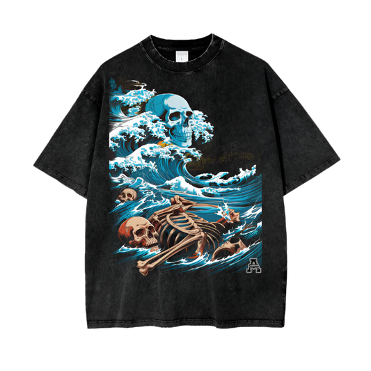 Aonaran Graphic Acid Wash Oversize T-Shirt
