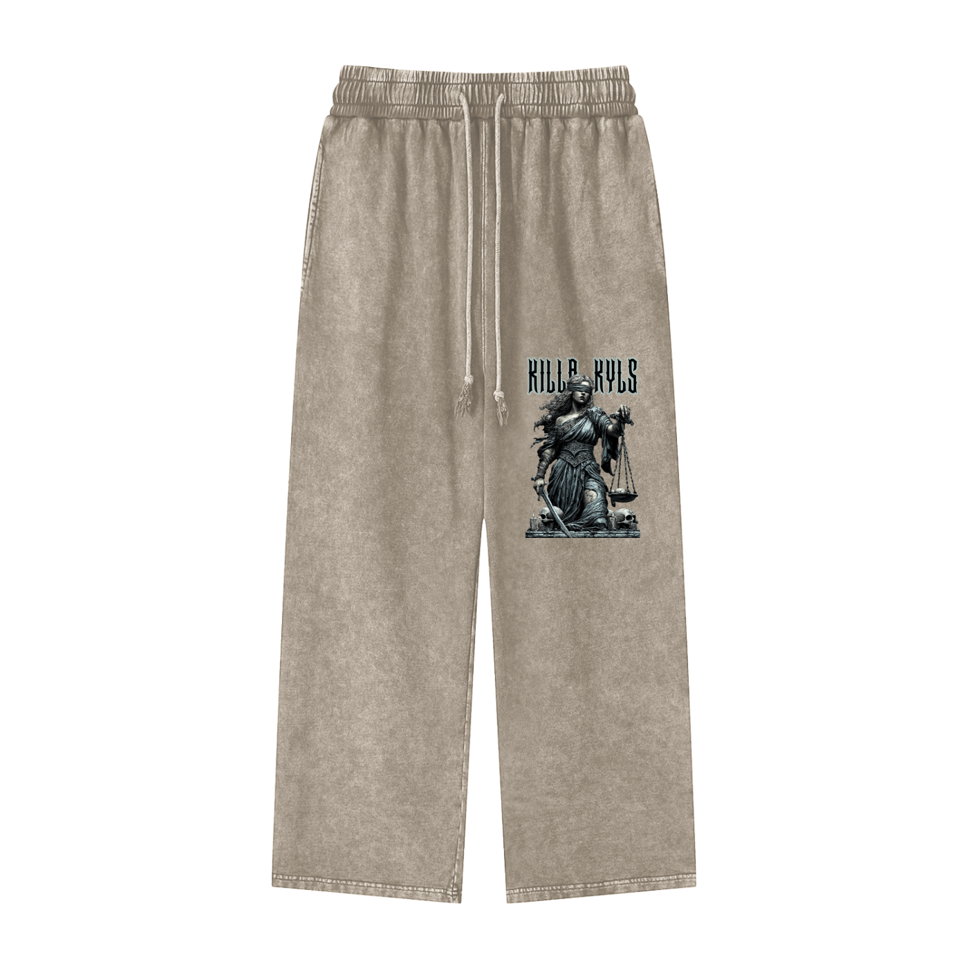killakyls Snow Washed Straight Leg Pants