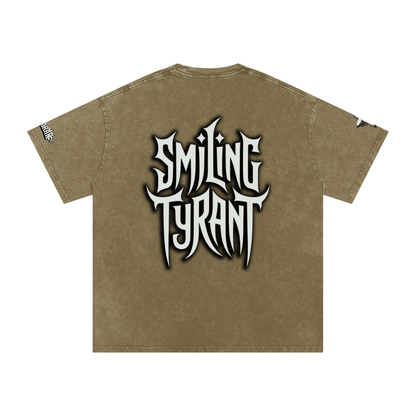 Smiling Tyrant Snow Washed Oversized Cotton T-Shirt
