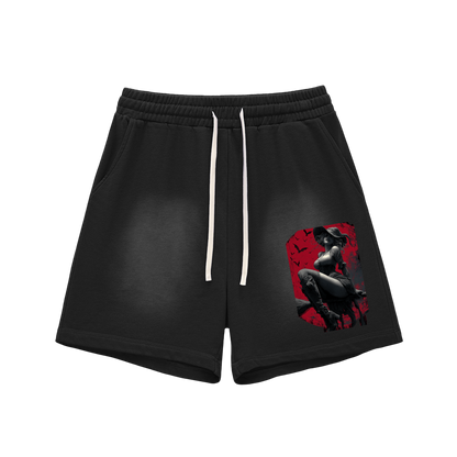 Dimple Season 2 Sun Fade Raw Edge Cotton Shorts