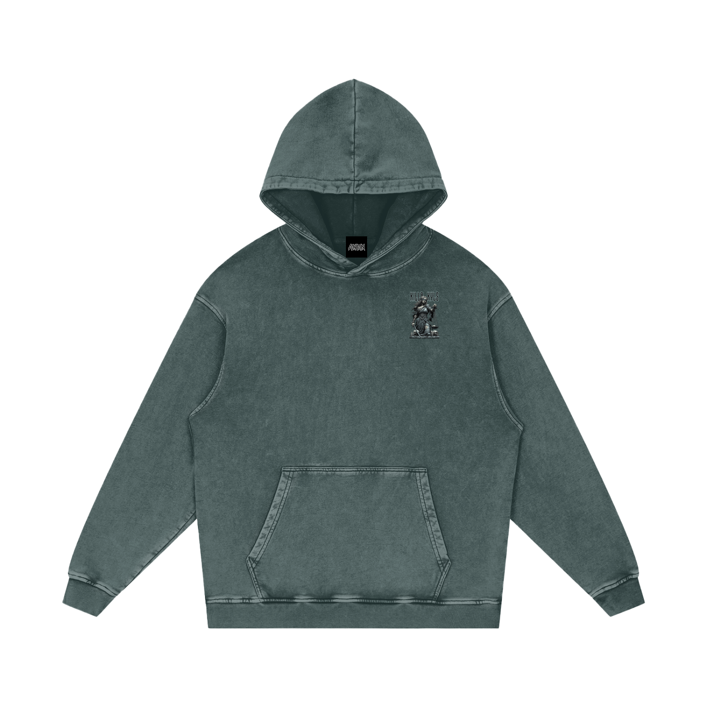 killakyls Snow Washed Loose Cotton Hoodie