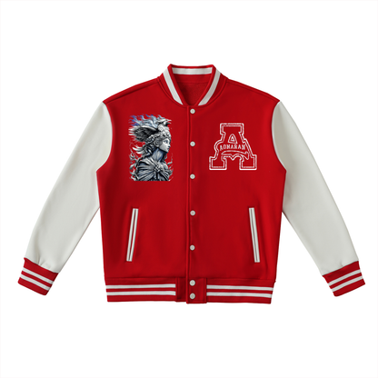 Aonaran Angelic Frost Two-Tone Fleeced Varsity Jacket