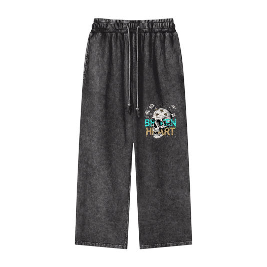 Aonaran 1 OFF Acid Wash Straight Leg Pants
