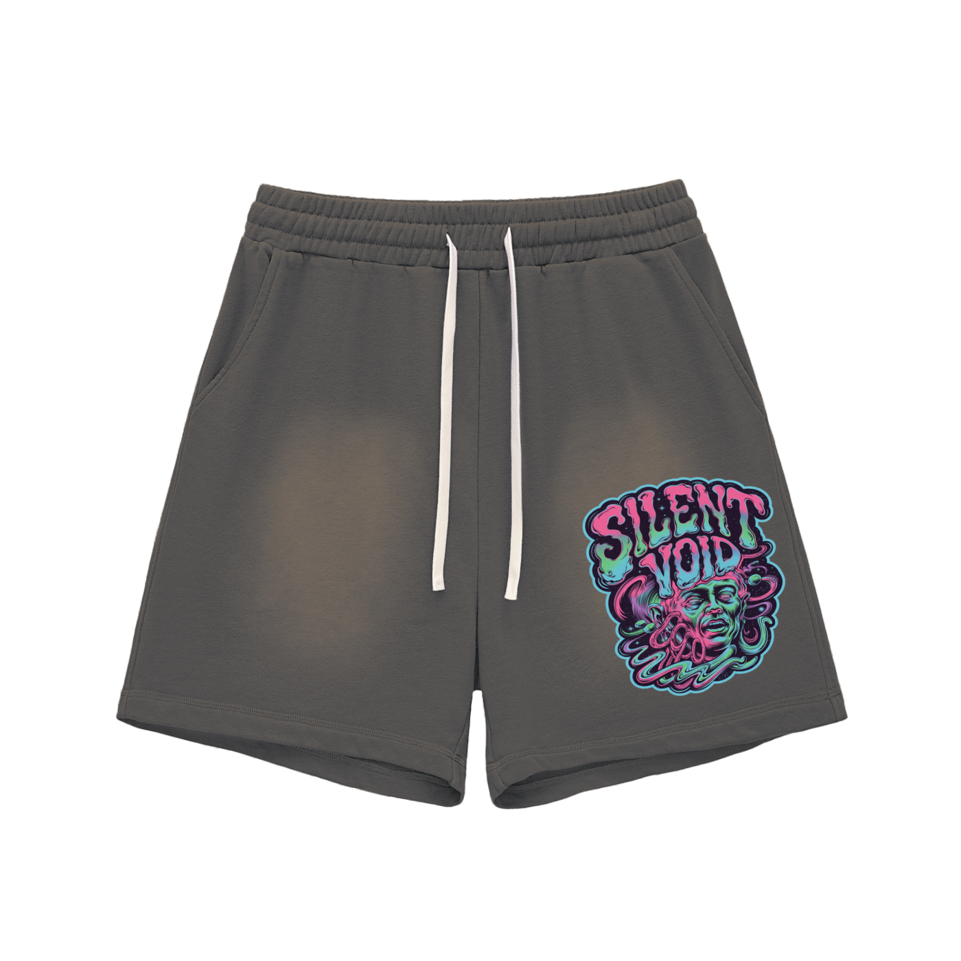 Aonaran 1 OFF Sun Fade Raw Edge Cotton Shorts