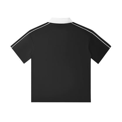 Aonaran Varsity Contrast Collar Short-Sleeve Polo Shirt
