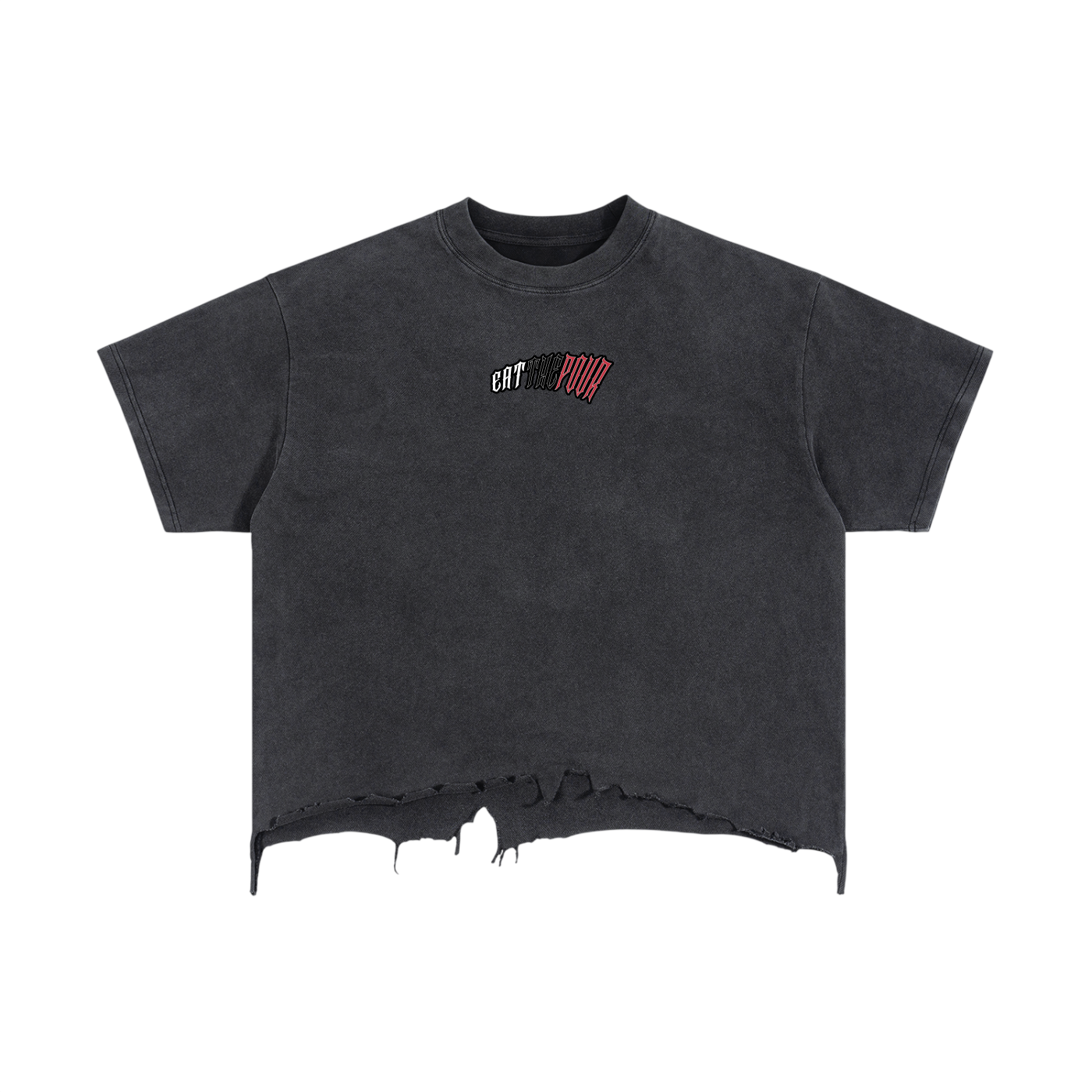 ETP Vintage Wash Boxy Distressed Hem T-Shirt