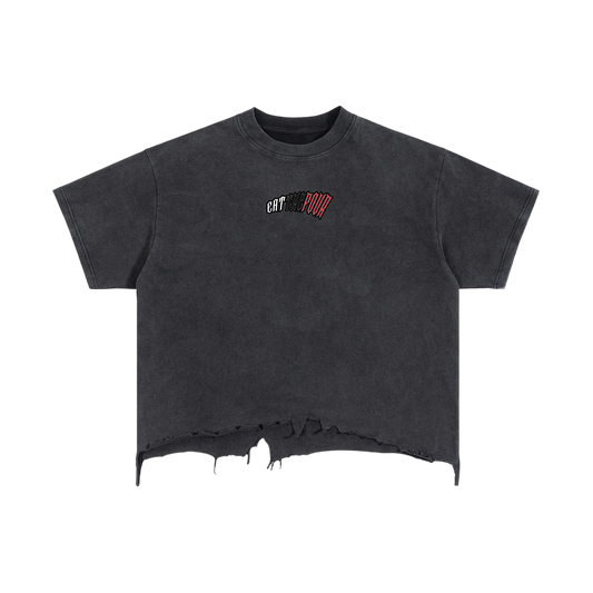 ETP Vintage Wash Boxy Distressed Hem T-Shirt