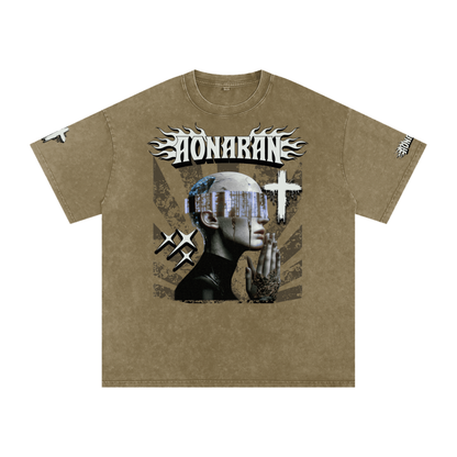 Smiling Tyrant Snow Washed Oversized Cotton T-Shirt