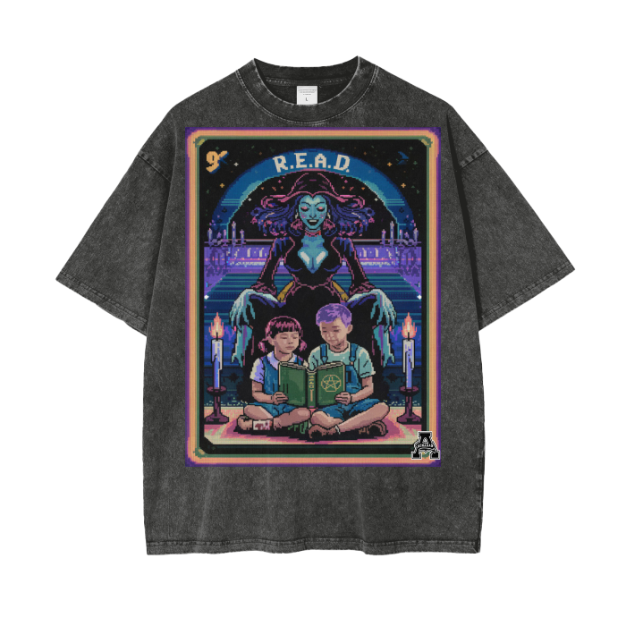 Aonaran Graphic Acid Wash Oversize T-Shirt