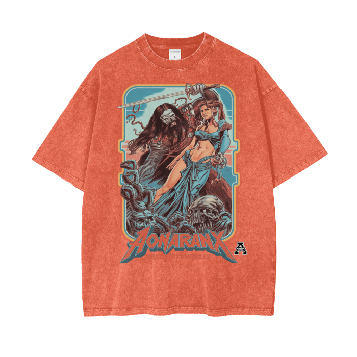 Aonaran Graphic Acid Wash Oversize T-Shirt
