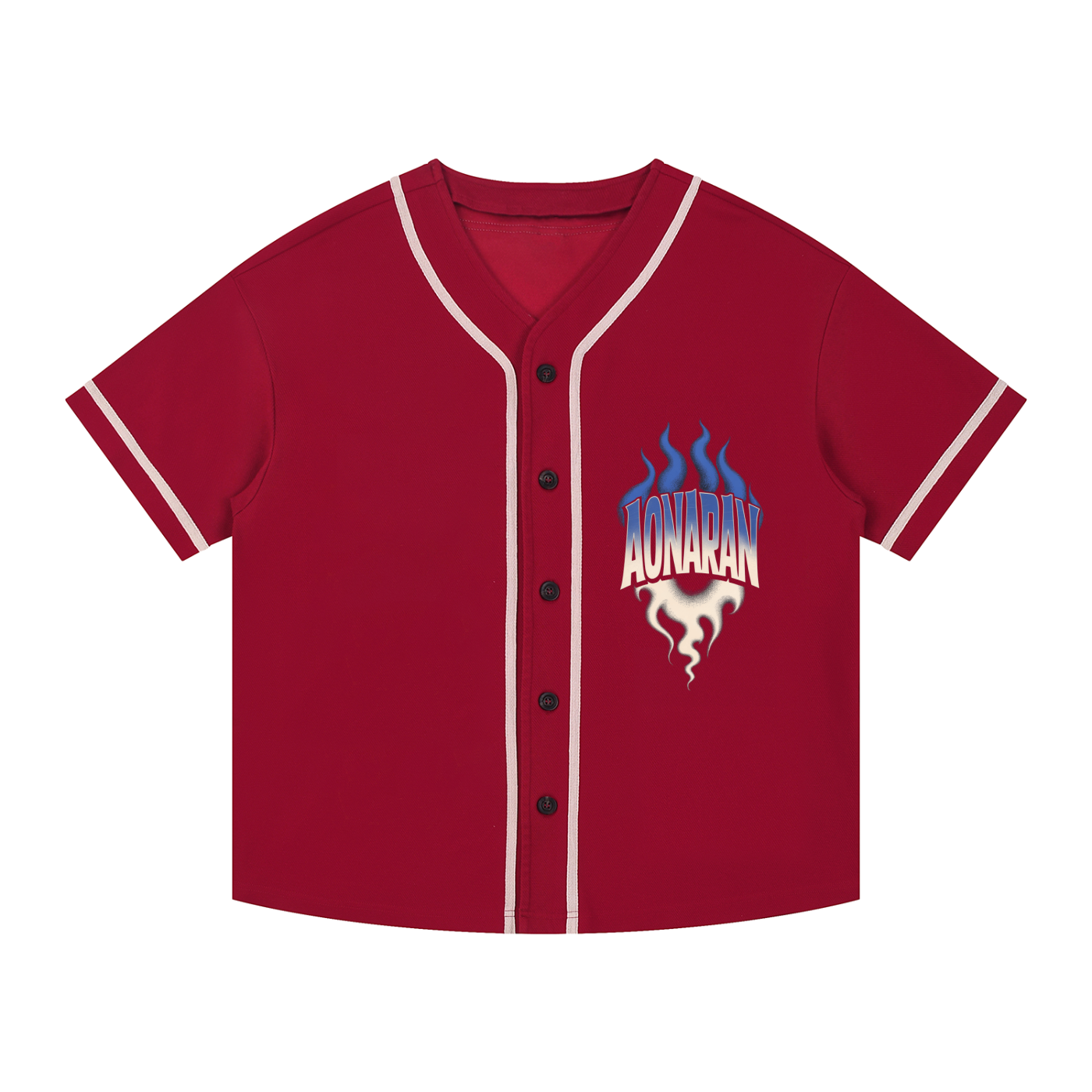 Aonaran Varsity Contrast Piped Button-Up Jersey