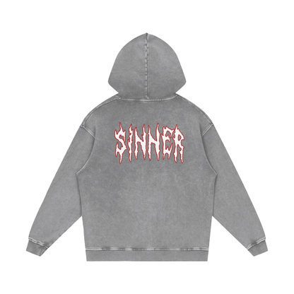 Cold World Acid Wash Oversize Hoodie