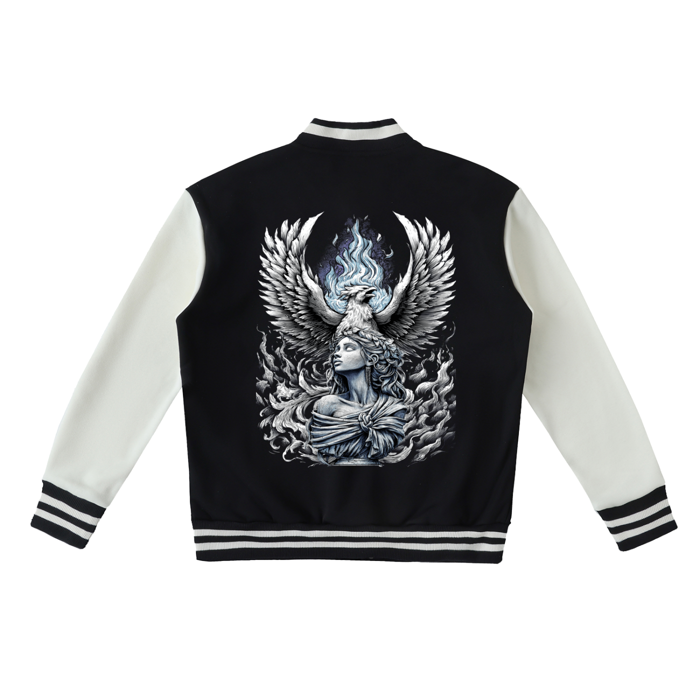 Aonaran Angelic Frost Two-Tone Fleeced Varsity Jacket