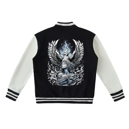 Aonaran Angelic Frost Two-Tone Fleeced Varsity Jacket