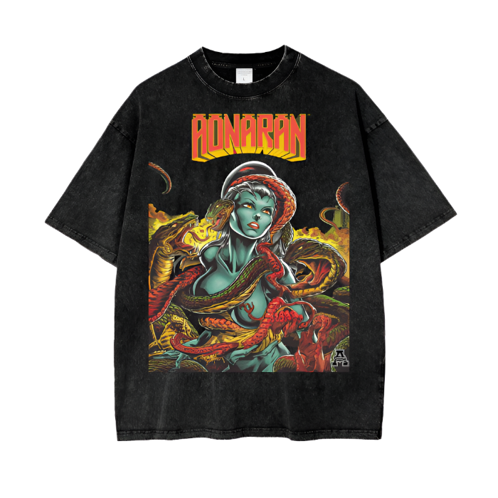 Aonaran Graphic Acid Wash Oversize T-Shirt