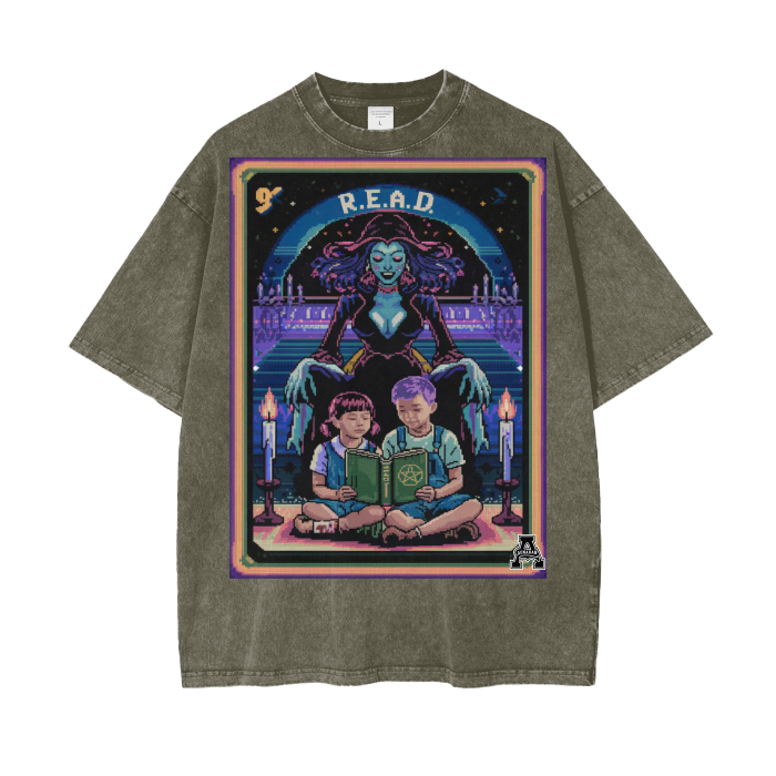 Aonaran Graphic Acid Wash Oversize T-Shirt