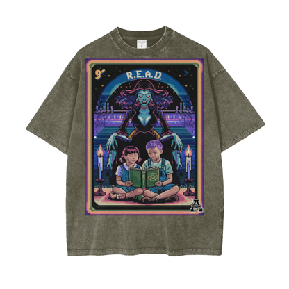 Aonaran Graphic Acid Wash Oversize T-Shirt