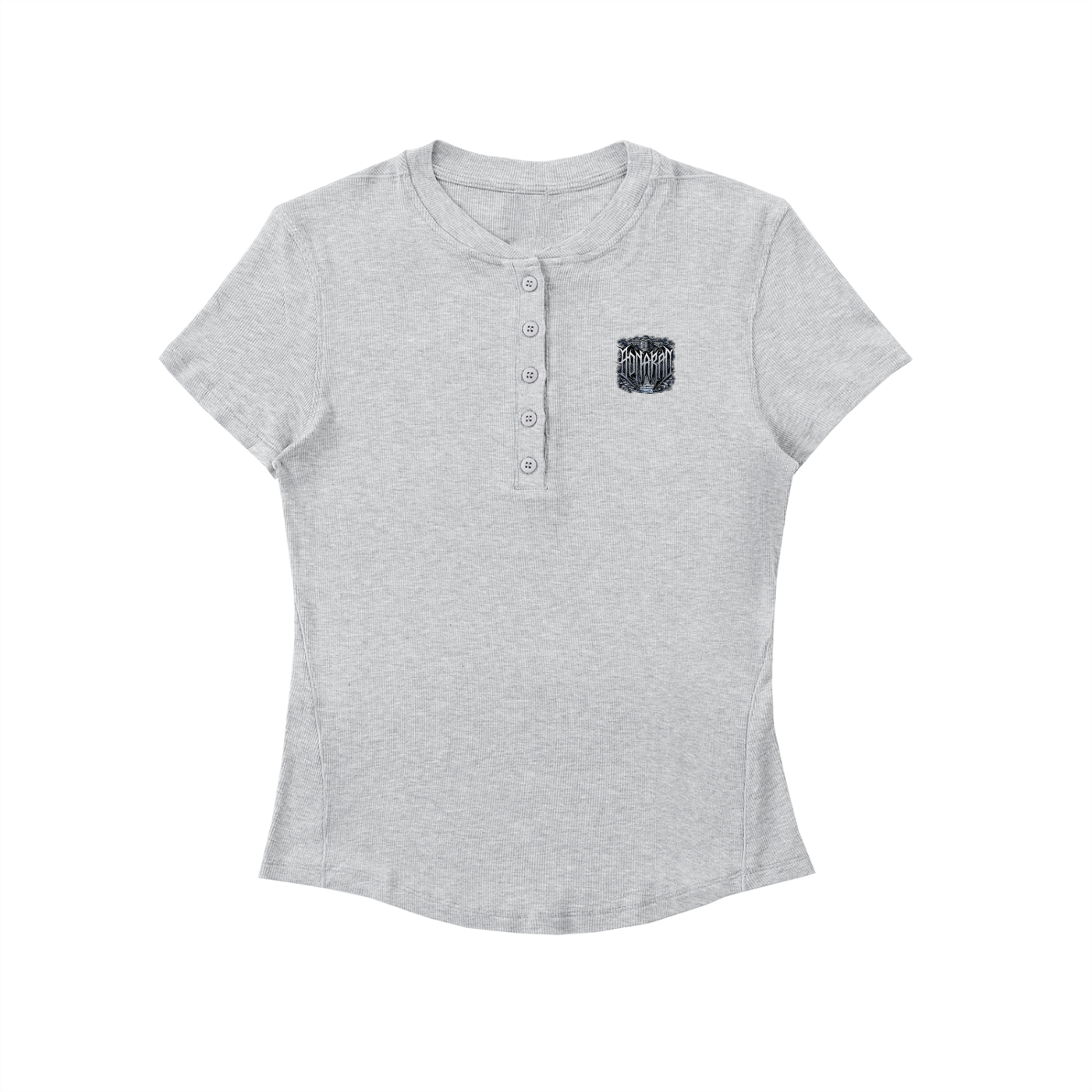 Aonaran Angelic Frost Modal Bodycon Henley Shirt