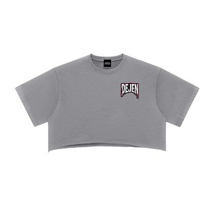 REPACKED Snow Washed Raw Edge Crop Top
