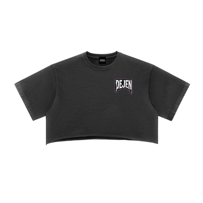 REPACKED Snow Washed Raw Edge Crop Top
