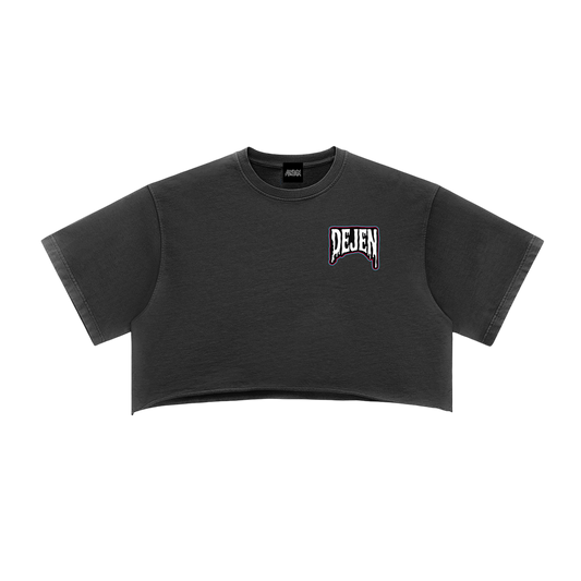 REPACKED Snow Washed Raw Edge Crop Top