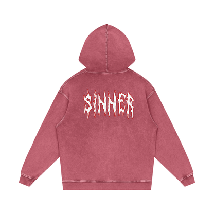 Cold World Acid Wash Oversize Hoodie