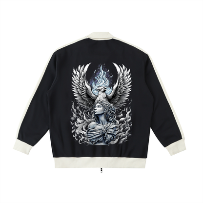 Aonaran Angelic Frost Contrast Trim Stand Collar Jacket