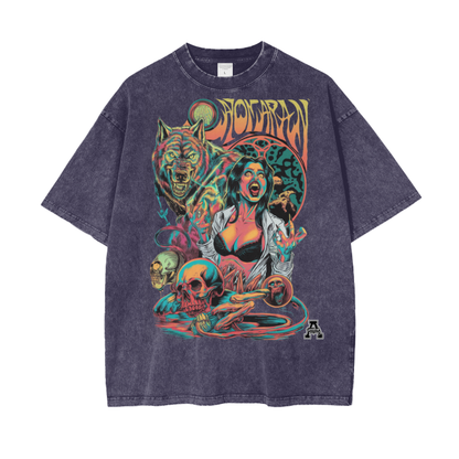 Aonaran Graphic Acid Wash Oversize T-Shirt