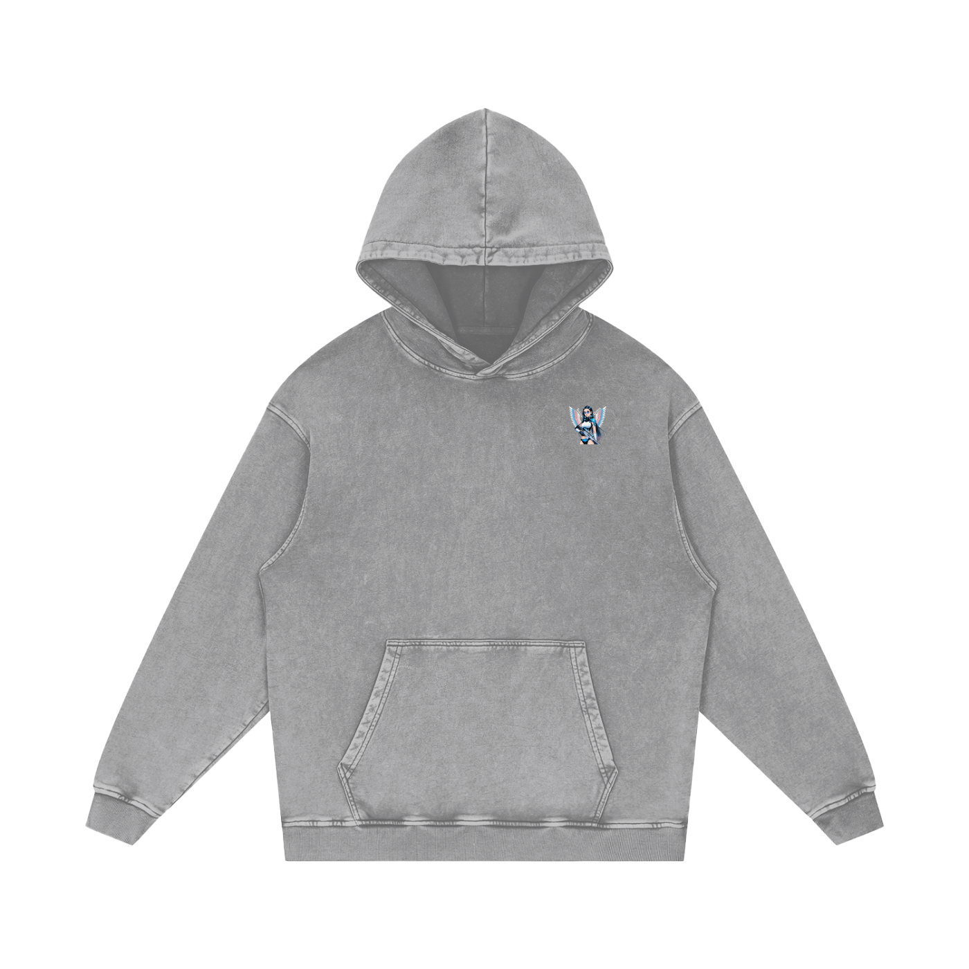 Livy J Acid Wash Oversize Hoodie