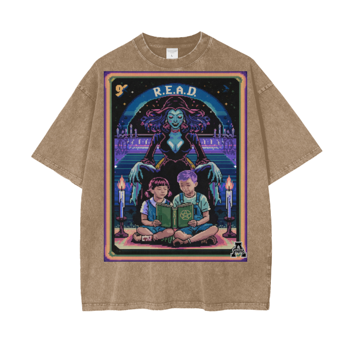 Aonaran Graphic Acid Wash Oversize T-Shirt