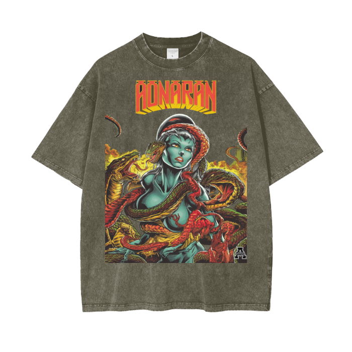 Aonaran Graphic Acid Wash Oversize T-Shirt