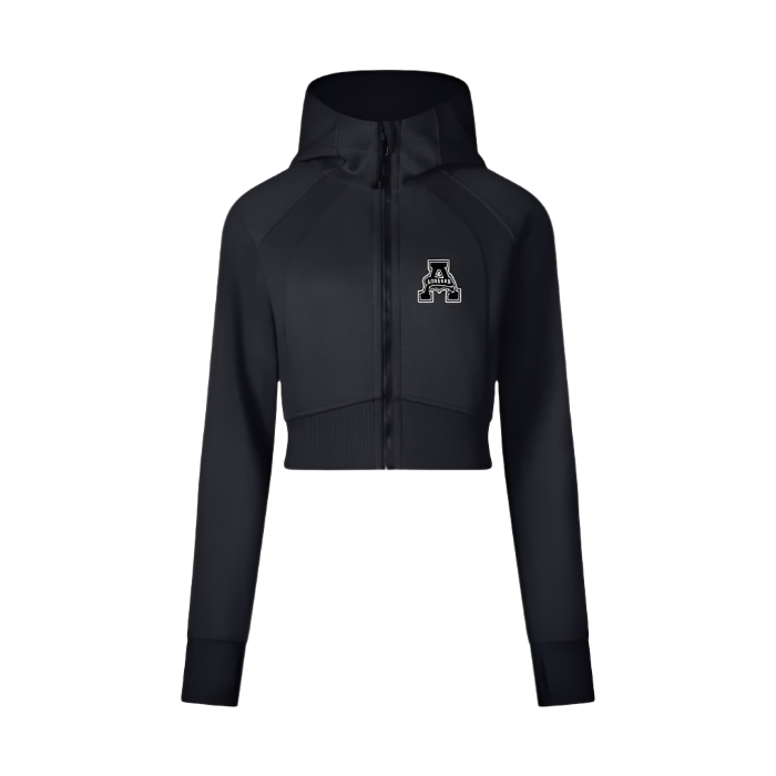 Aonaran Womens Cropped Zip-Through Hoodie