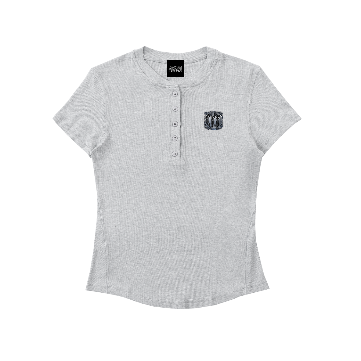 Aonaran Angelic Frost Modal Bodycon Henley Shirt