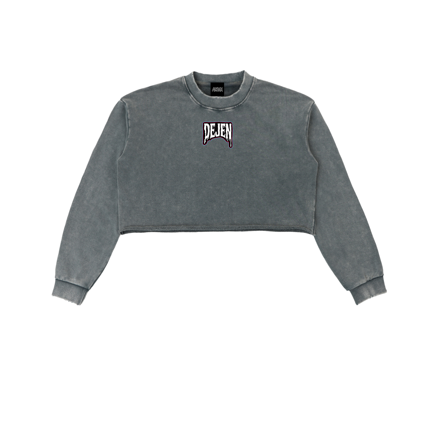 REPACKED Snow Washed Raw Edge Cropped Sweatshirt